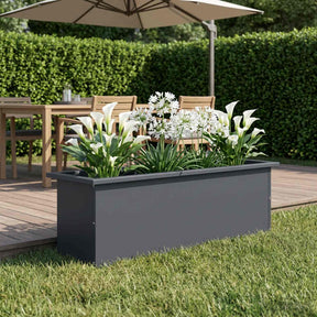 Vidaxl plantenbak met led antraciet 30 x 100 x 30 cm staal