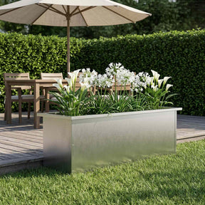 Vidaxl plantenbak met led zilver 30 x 100 x 30 cm roestvrij staal
