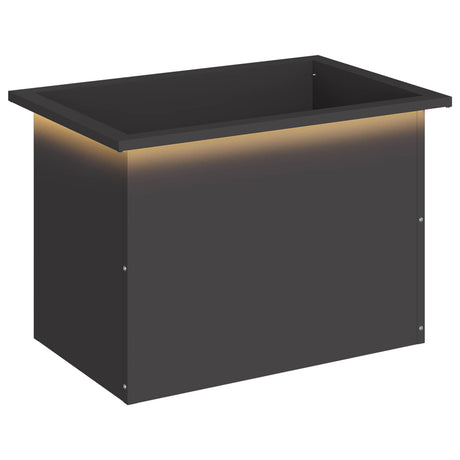 Vidaxl plantenbak met led zwart 40 x 60 x 40 cm staal