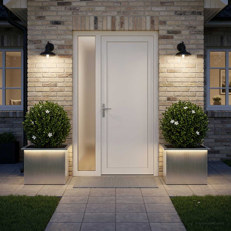 Vidaxl plantenbak met led 2 st zilver 40 x 60 x 40 cm