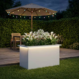 Vidaxl plantenbak met led wit 40 x 80 x 40 cm staal