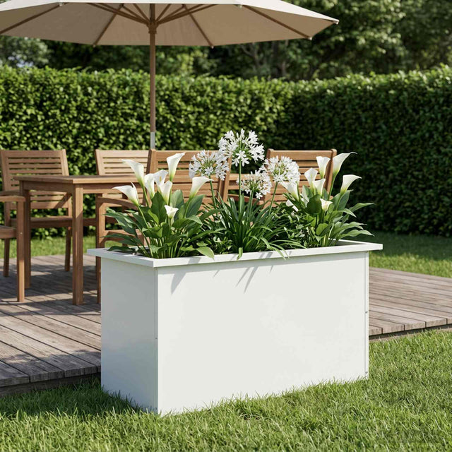 Vidaxl plantenbak met led wit 40 x 80 x 40 cm staal