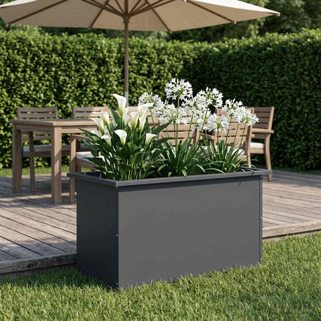 Vidaxl plantenbak met led antraciet 40 x 80 x 40 cm staal