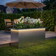 Vidaxl plantenbak met led zilver 40 x 80 x 40 cm gegalvaniseerd staal