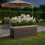 Vidaxl plantenbak met led zwart 40 x 100 x 40 cm staal