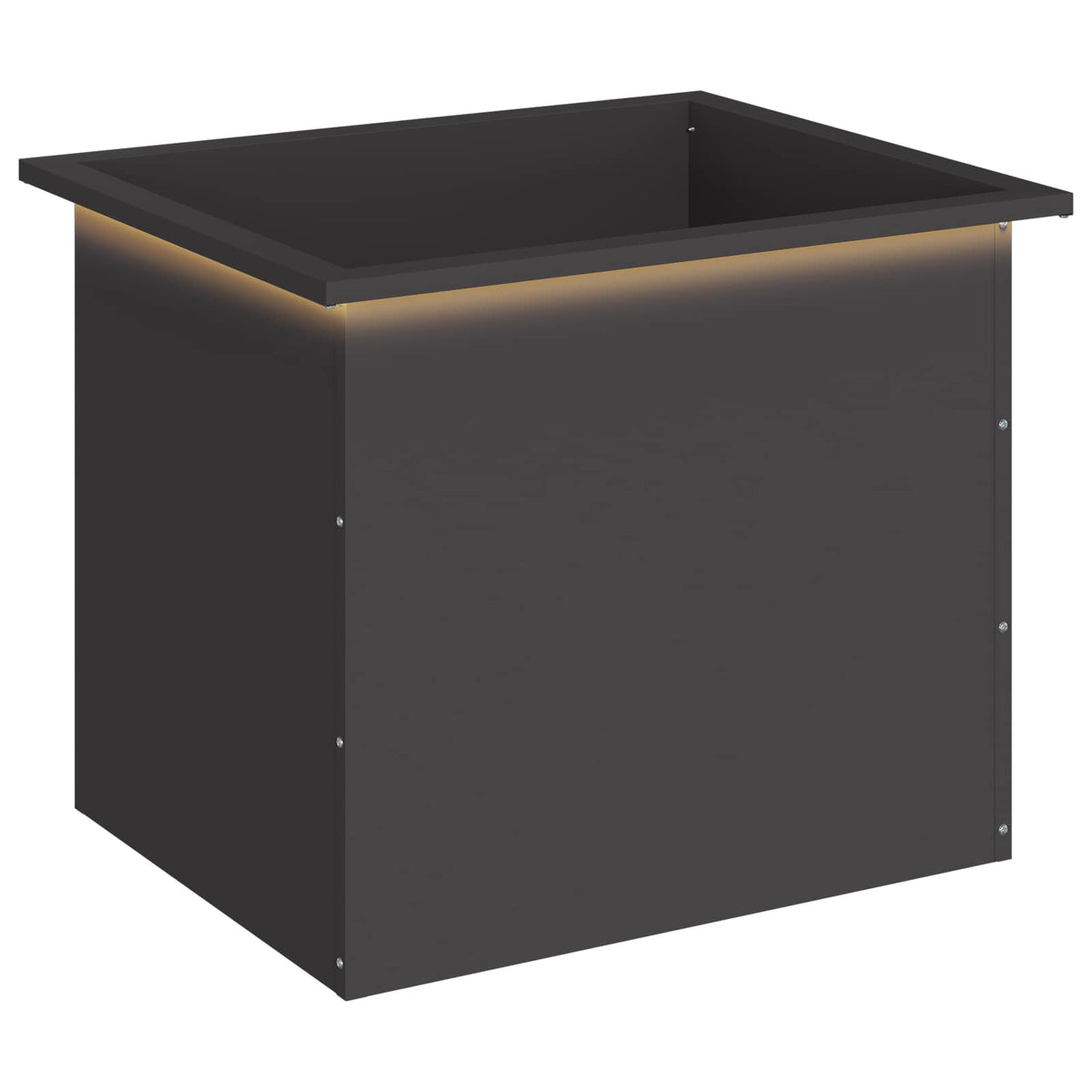 Vidaxl plantenbak met led zwart 50 x 60 x 48 cm staal