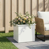 Vidaxl plantenbak met led wit 50 x 60 x 48 cm staal
