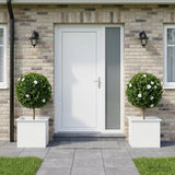 Vidaxl plantenbak met led 2 st wit 50 x 60 x 48 cm staal