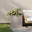 Vidaxl plantenbak met led zilver 50 x 60 x 48 cm roestvrij staal