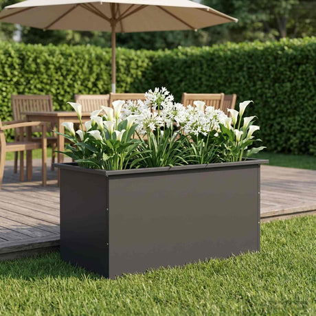 Vidaxl plantenbak met led zwart 50 x 80 x 48 cm staal