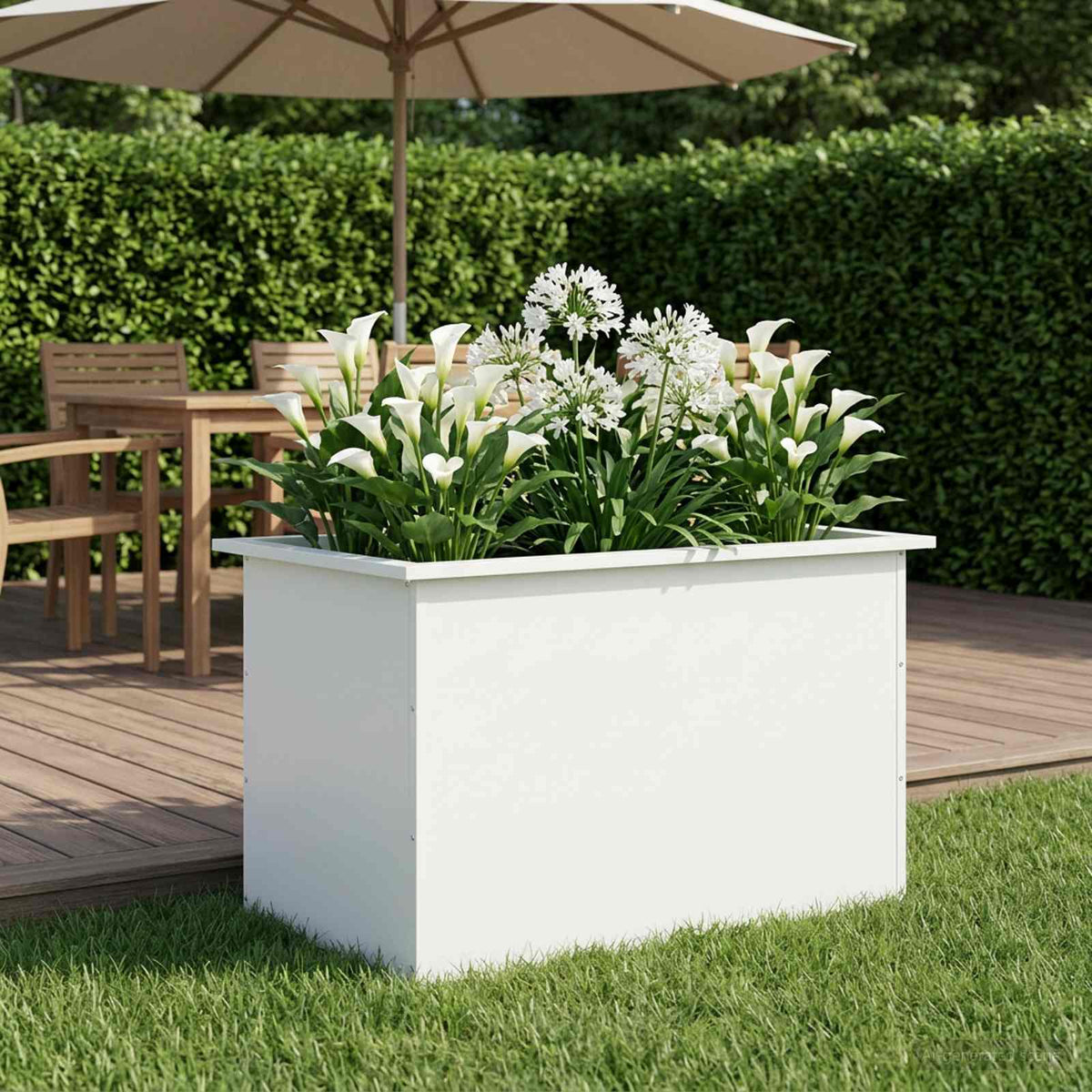 Vidaxl plantenbak met led wit 50 x 80 x 48 cm staal