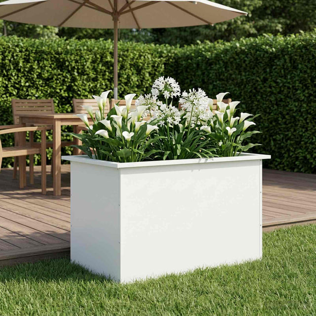 Vidaxl plantenbak met led wit 50 x 80 x 48 cm staal