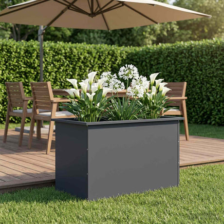 Vidaxl plantenbak met led antraciet 50 x 80 x 48 cm staal