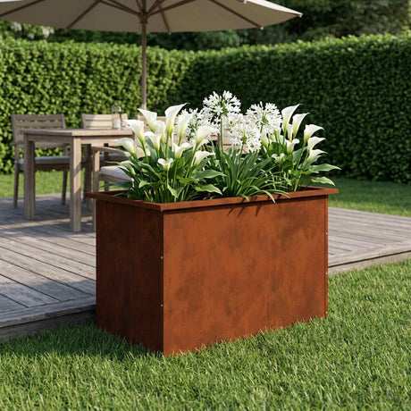Vidaxl plantenbak met led roestkleurig 50 x 80 x 48 cm weervast staal