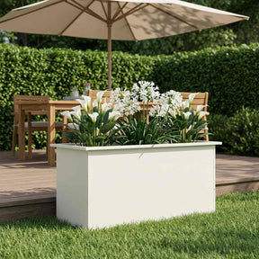 Vidaxl plantenbak met led wit 50 x 100 x 48 cm staal