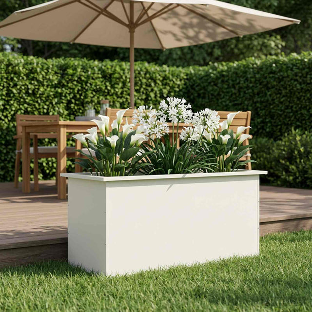 Vidaxl plantenbak met led wit 50 x 100 x 48 cm staal