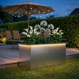Vidaxl plantenbak met led zilver 50 x 100 x 48 cm gegalvaniseerd staal