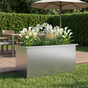 Vidaxl plantenbak met led zilver 50 x 100 x 48 cm gegalvaniseerd staal