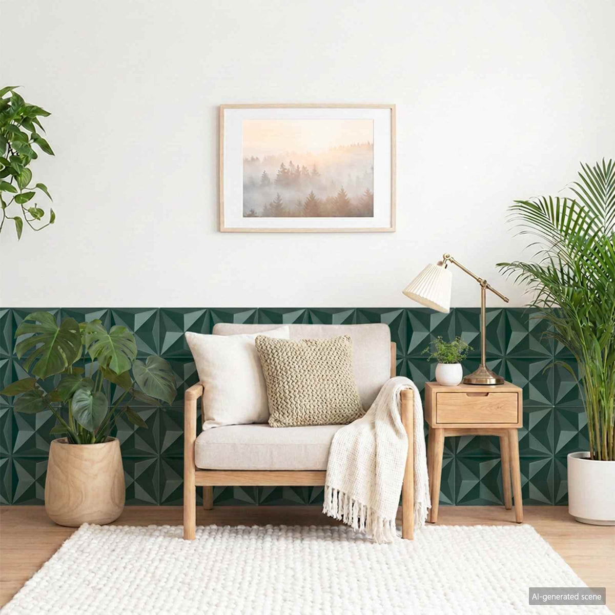 Vidaxl wandpanelen 48 st 50 x 50 cm origami groen xps schuim