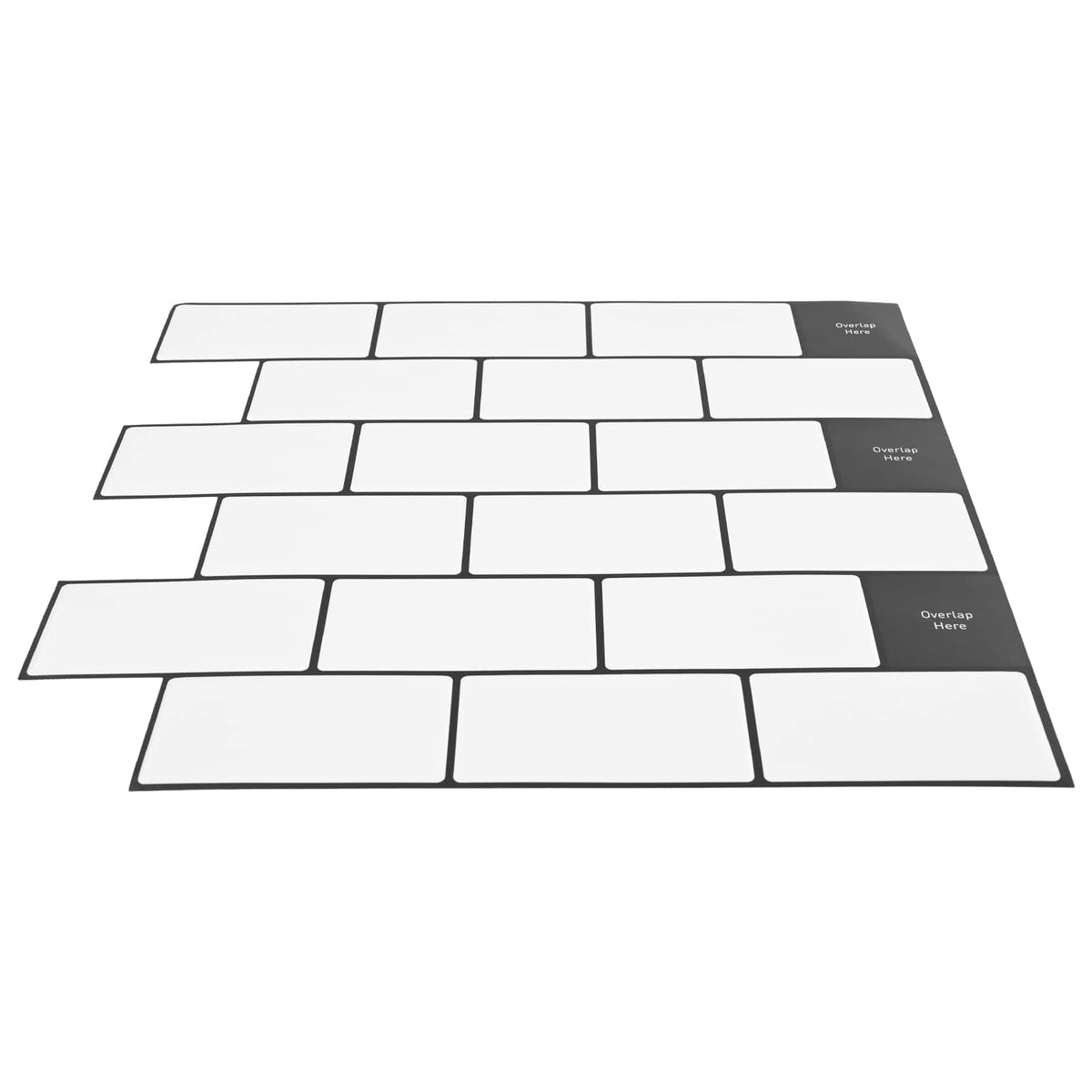 Vidaxl subway tegel 20 st wit zwart 30 x 30 cm polyurethaan en pet