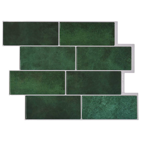 Vidaxl subway tegel 10 st donkergroen 29 x 21 cm polyurethaan en pet