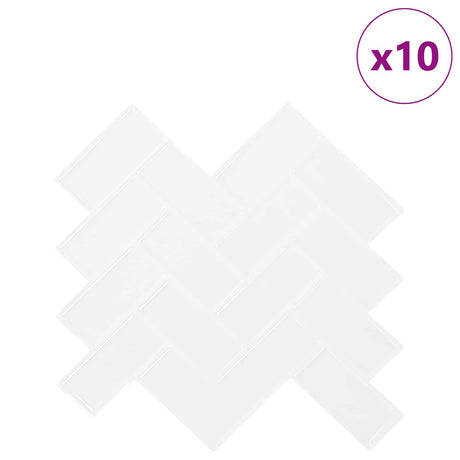 Vidaxl haringbeen tegel 10 st wit 30 x 30 cm polyurethaan en pet