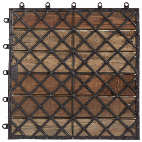 Vidaxl terras tegel 10 st grijs 30 x 30 cm acacia hardhout