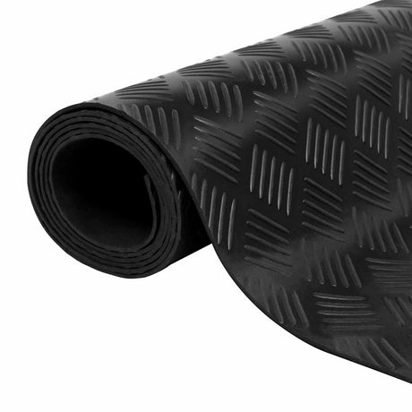 Vidaxl vloermat met traanplaat zwart 1 x 2 m rubber