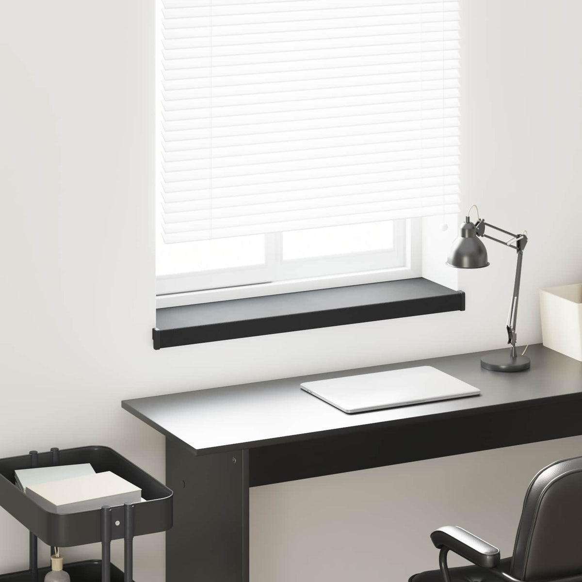 Vidaxl raamsokkel zwart met houten nerf 60 x 20 x 4,5 cm pvc