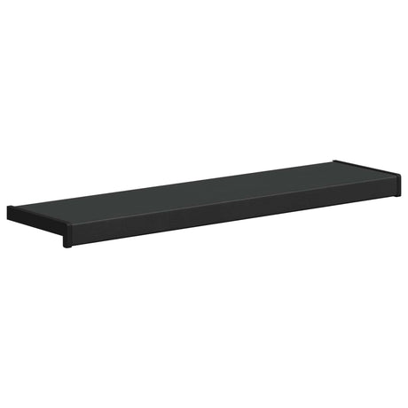 Vidaxl raamsokkel zwart met houten nerf 60 x 25 x 4,5 cm pvc