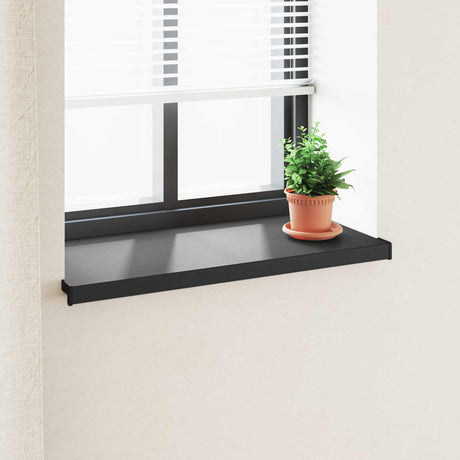 Vidaxl raamsokkel zwart met houten nerf 100 x 45 x 4,5 cm pvc