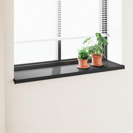 Vidaxl raamsokkel zwart met houten nerf 140 x 45 x 4,5 cm pvc