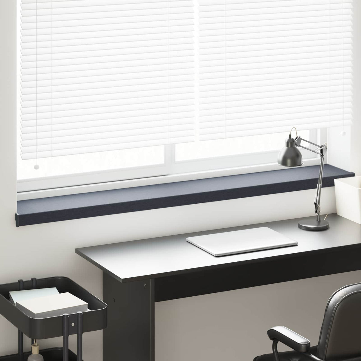 Vidaxl raamsokkel antraciet met houten nerf 120 x 25 x 4,5 cm pvc