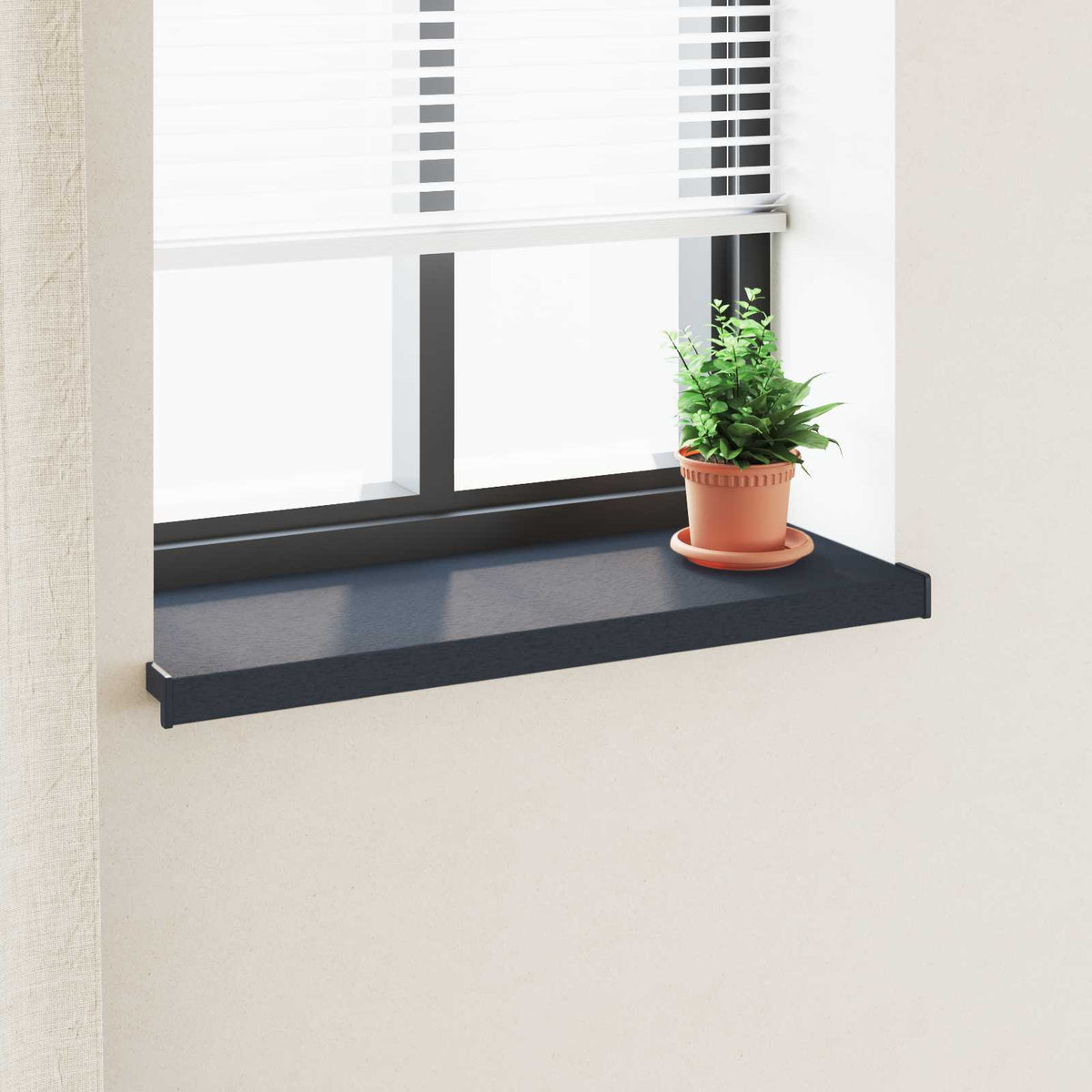 Vidaxl raamsokkel antraciet met houten nerf 100 x 30 x 4,5 cm pvc