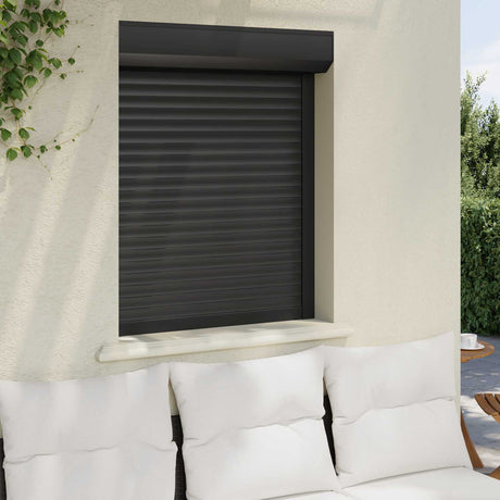 Vidaxl roljaloezie antraciet 80 x 100 cm aluminium en polyurethaan