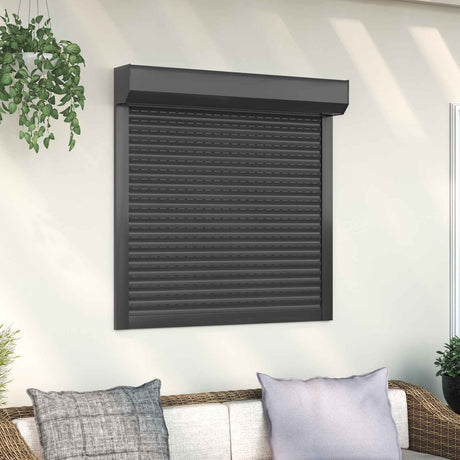Vidaxl roljaloezie antraciet 100 x 100 cm aluminium en polyurethaan