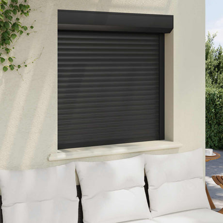 Vidaxl roljaloezie antraciet 100 x 100 cm aluminium en polyurethaan