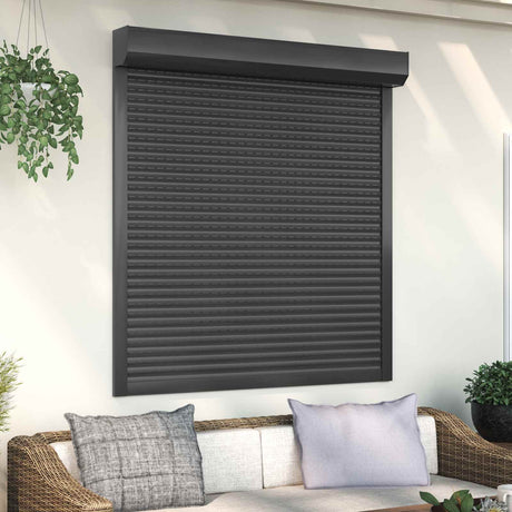 Vidaxl roljaloezie antraciet 130 x 140 cm aluminium en polyurethaan