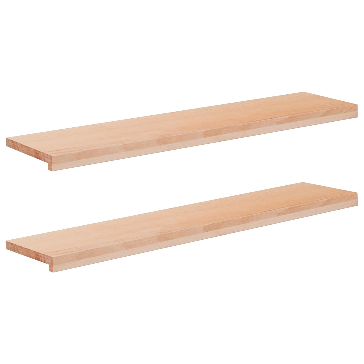 Vidaxl trapmatten 2 st naturel 120 x 25 x 2 cm massief beukenhout