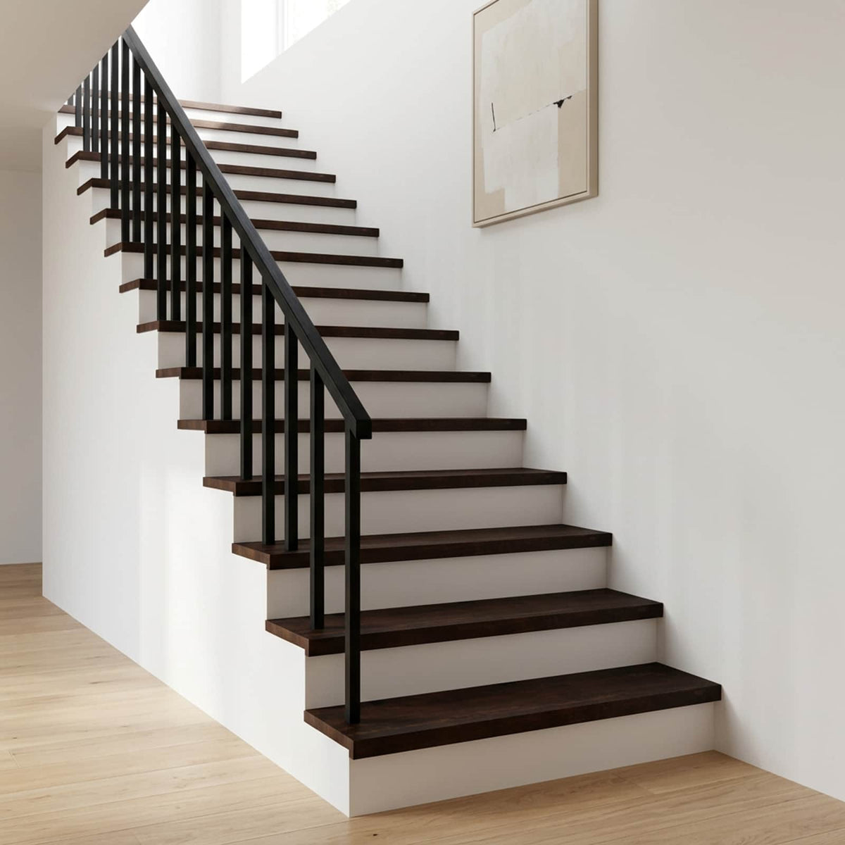 Vidaxl traplopers 2 st 100 x 25 x 2 cm donkerbruin massief beukenhout