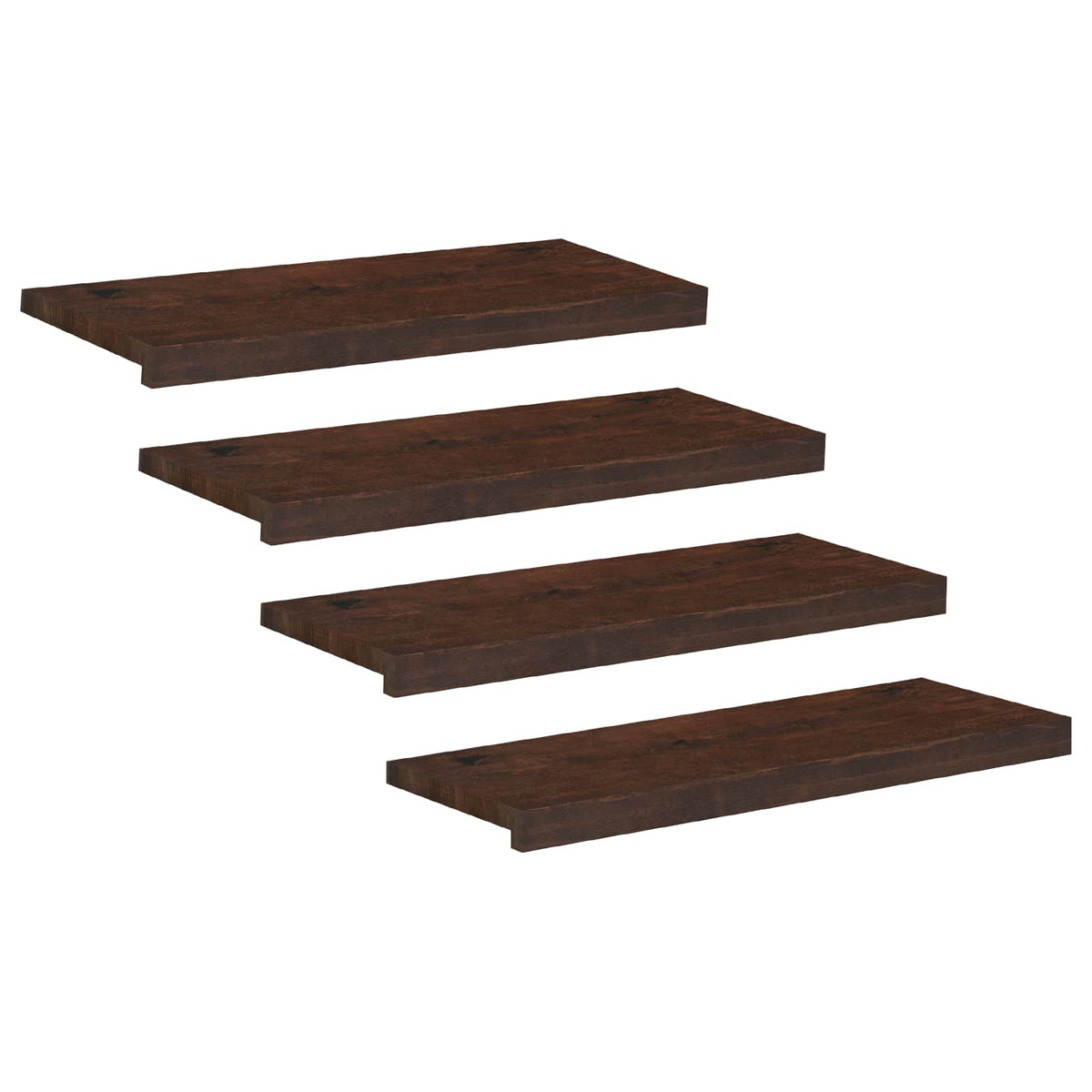 Vidaxl traplopers 4 st 80 x 25 x 2 cm donkerbruin massief beukenhout