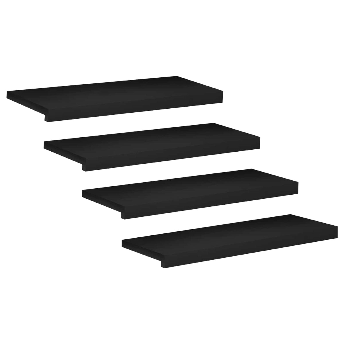 Vidaxl traplopers 4 st 80 x 25 x 2 cm zwart massief beukenhout