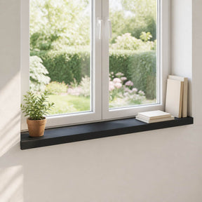Vidaxl raamkozijnen 2 st zwart 90 x 20 x 2 cm massief beukenhout