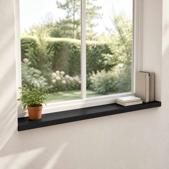 Vidaxl raamkozijnen 2 st zwart 120 x 20 x 2 cm massief beukenhout