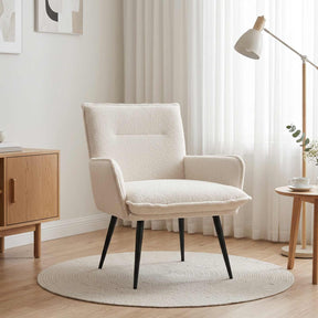 Vidaxl fauteuil crèmekleurig bouclé