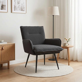 Vidaxl fauteuil donkergrijs bouclé