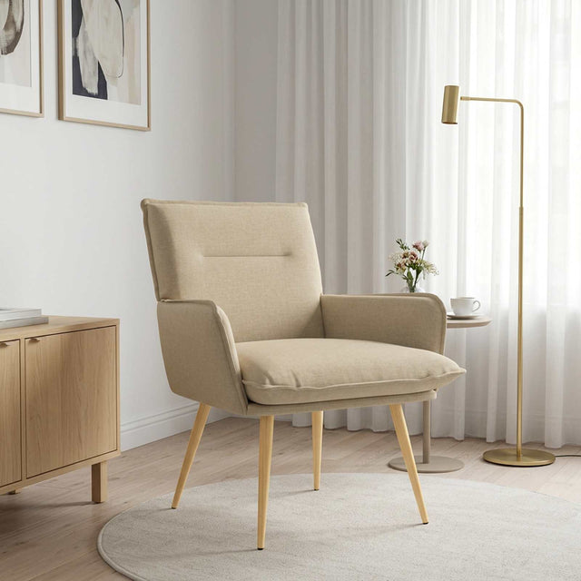 Vidaxl fauteuil crèmekleurig stof