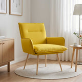Vidaxl fauteuil lichtgeel stof