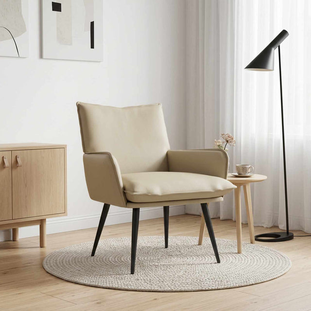 Vidaxl fauteuil crèmekleurig kunstleer