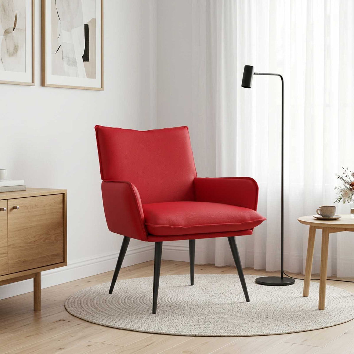 Vidaxl fauteuil rood kunstleer
